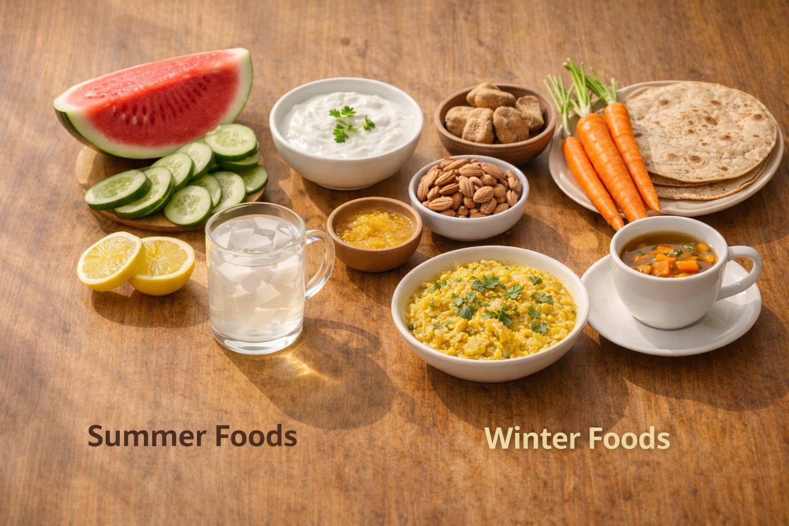 Best Foods to Eat in Summer, Winter and Monsoon